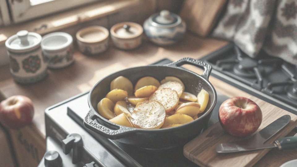 Jakie są kroki smażenia jabłek na szarlotkę?